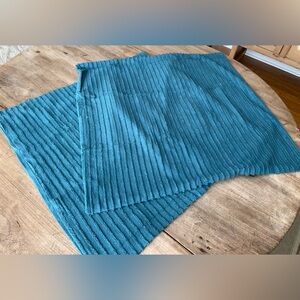 NWOT Pair Teal Blue Chenille Euro Pillow Shams